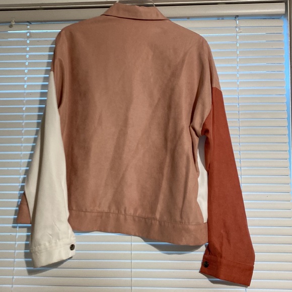 COLOR BLOCK PINK AND WHITE JACKET - Picture 2 of 3